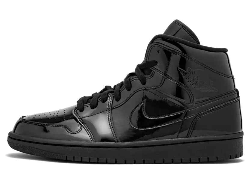 Jordan 1 Mid SE Triple Black Patent (W)