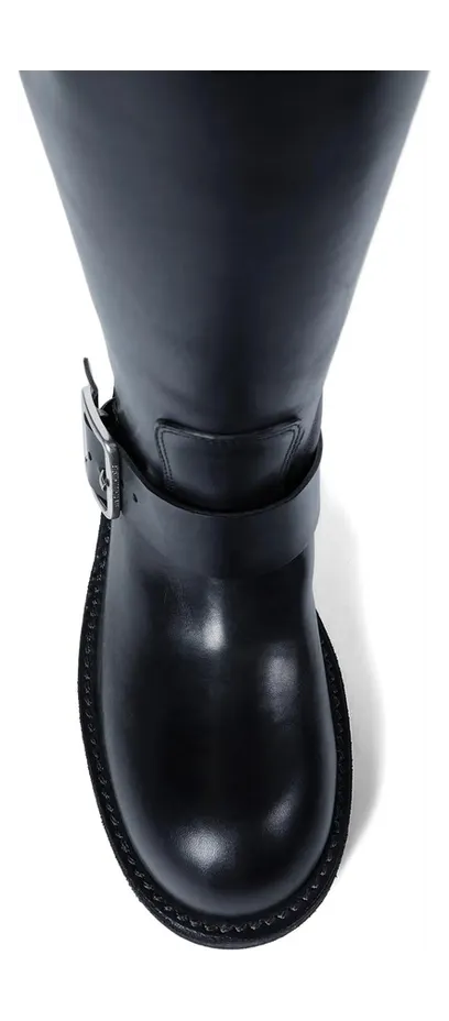 Ann Demeulemeester Sarith Engineer Buckle-detail Leather Biker “Black” (B0014061 LT049 099) (3)