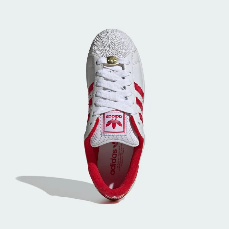 Adidas Superstar II Shoes Cloud White / Better Scarlet / Gold Metallic (IH9257)
