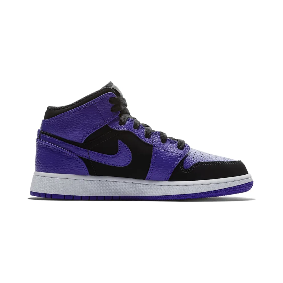 Jordan 1 Mid Black Dark Concord (GS) Black/Dark Concord-White (554725-051)