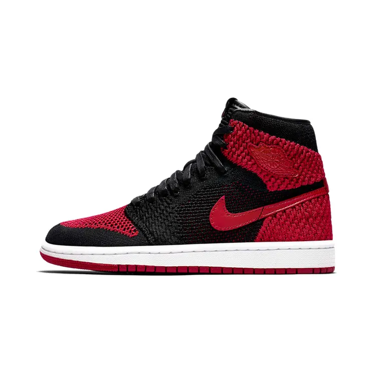 Jordan 1 Retro High Flyknit Bred (GS) “Black / White / Varsity Red” (919702-001)