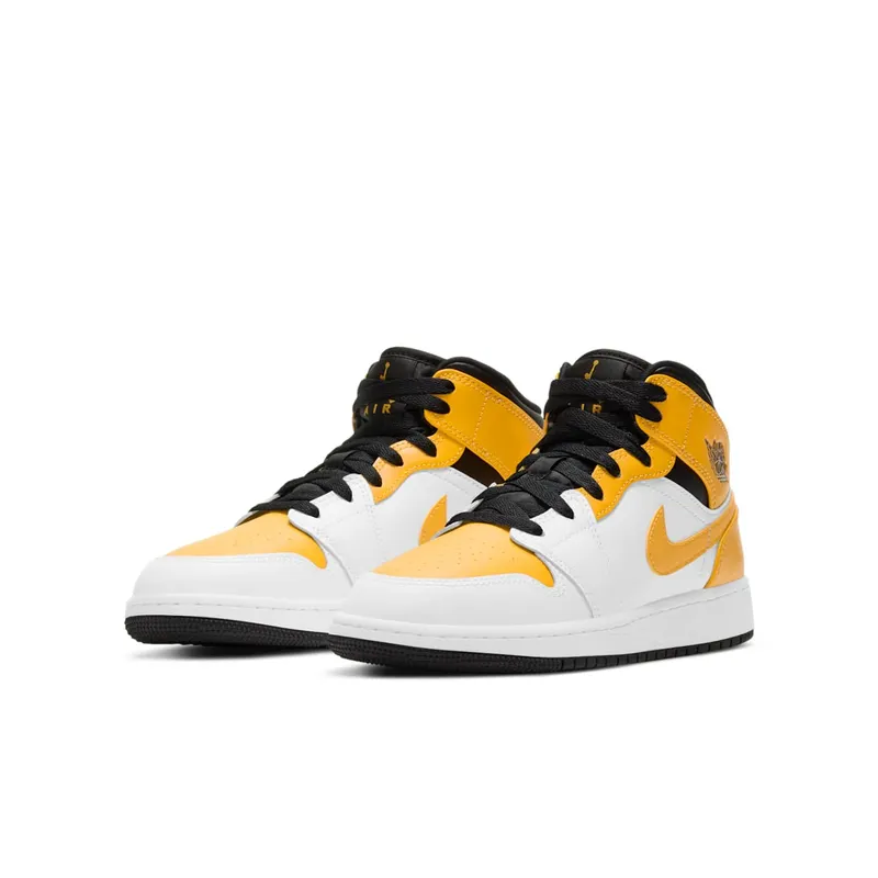 Air Jordan 1 Mid University Gold (GS) (2021) – “White / University Gold Black” (554725-170)