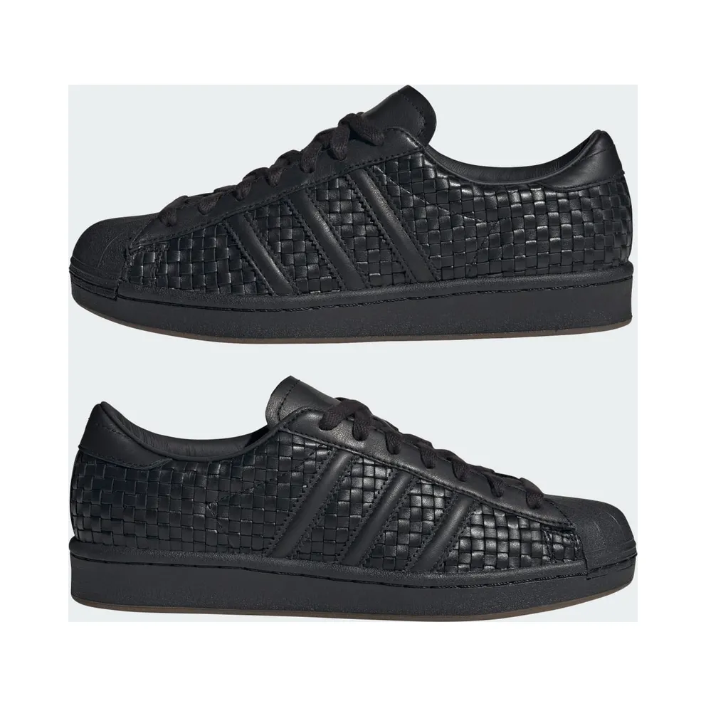 Adidas SUPERSTAR VINTAGE Shoes Core Black / Core Black / Blue (JR6002)