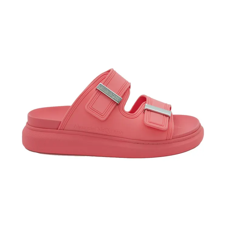 Alexander McQueen Hybrid Buckled Rubber Sandals Coral (658063W4Q516279)