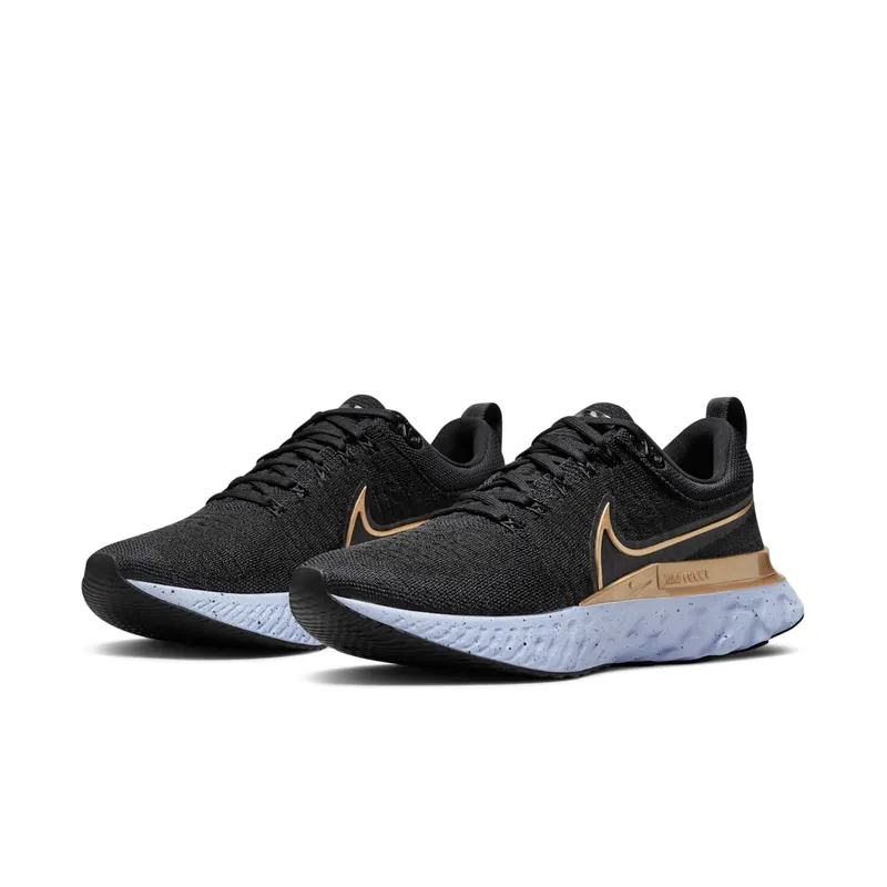 Nike React Infinity Run Flyknit 2 Black Metallic Gold (CT2423-009)