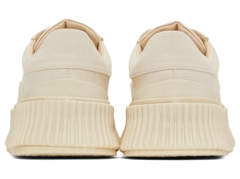 Jil Sander Off-White Canvas Platform Sneakers (JS32108B_14180) (4)