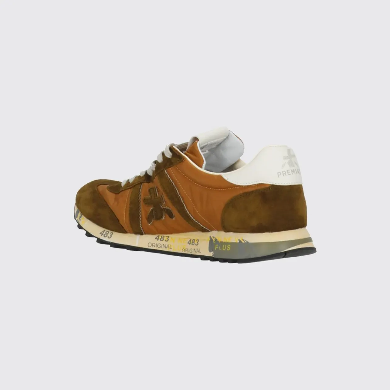 Premiata Lucy Sneakers in Suede and Used Nylon Rust (LUCY8191)