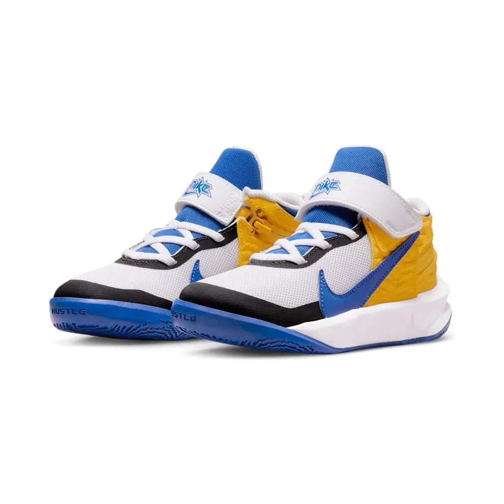 Nike Team Hustle D 10 FlyEase White Yellow Ochre Game Royal (DZ2761-141)