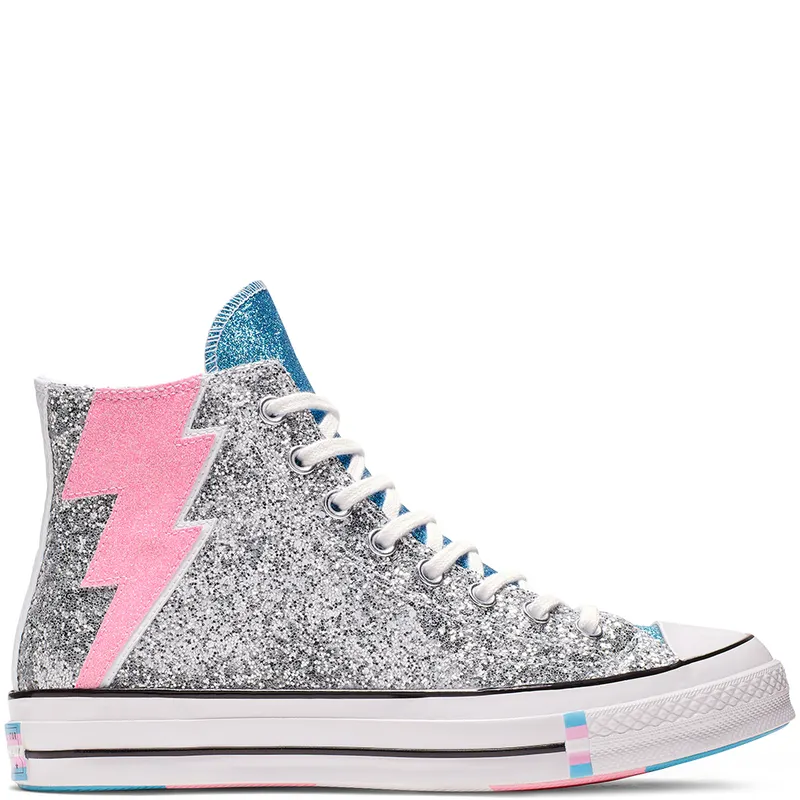 Converse Chuck Taylor All-Star Hi Pride Silver (2019) Silver/Egret-Gnarly Blue (165723C)