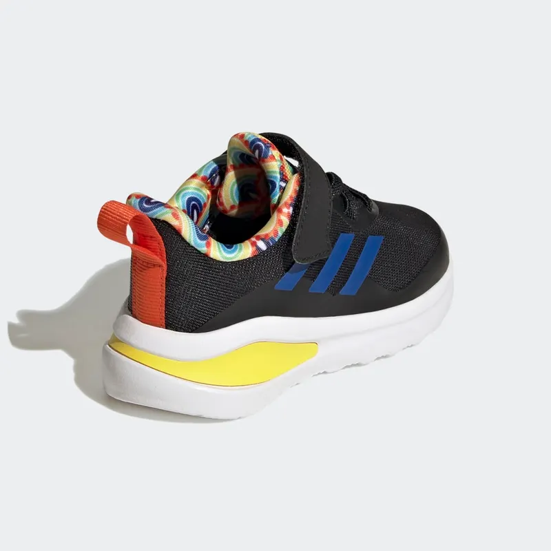 Adidas FortaRun Sport Running Elastic Lace and Top Strap Core Black / Royal Blue / Impact Yellow (HR1452)