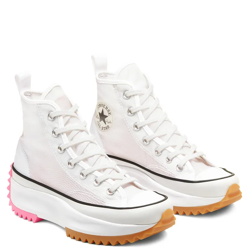 Converse Run Star Hike High Concrete Heat White White/Black-Electric Blush (167851C)