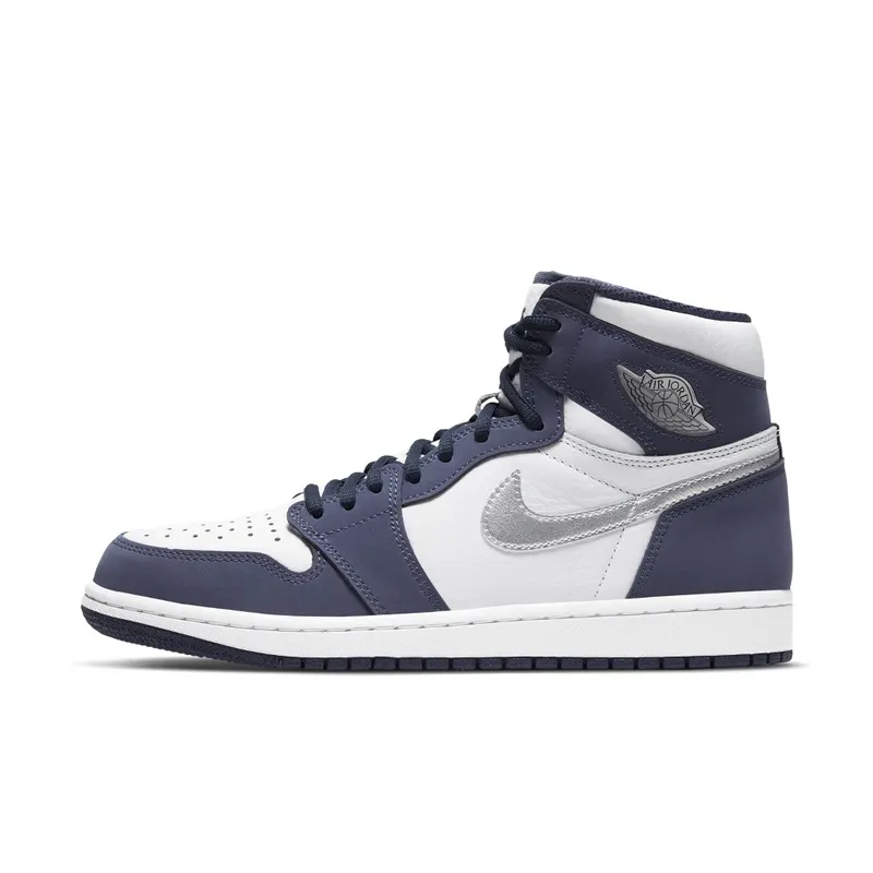 Jordan 1 Retro High COJP Midnight Navy (2020) White/Metallic Silver-Midnight Navy (DC1788-100)