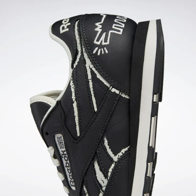 Reebok Keith Haring Classic Leather Shoes Black / Chalk / Pure Grey 8