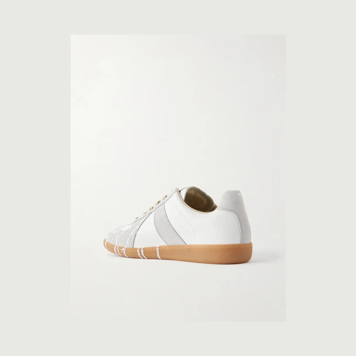 Maison Margiela Replica Paint-Splattered Leather Sneakers White (S57WS0517) (4)