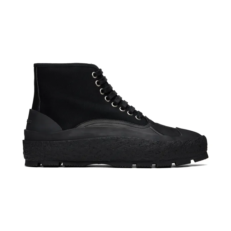 Jil Sander Black Canvas High-Top Sneakers (J32WS0020_PR542)