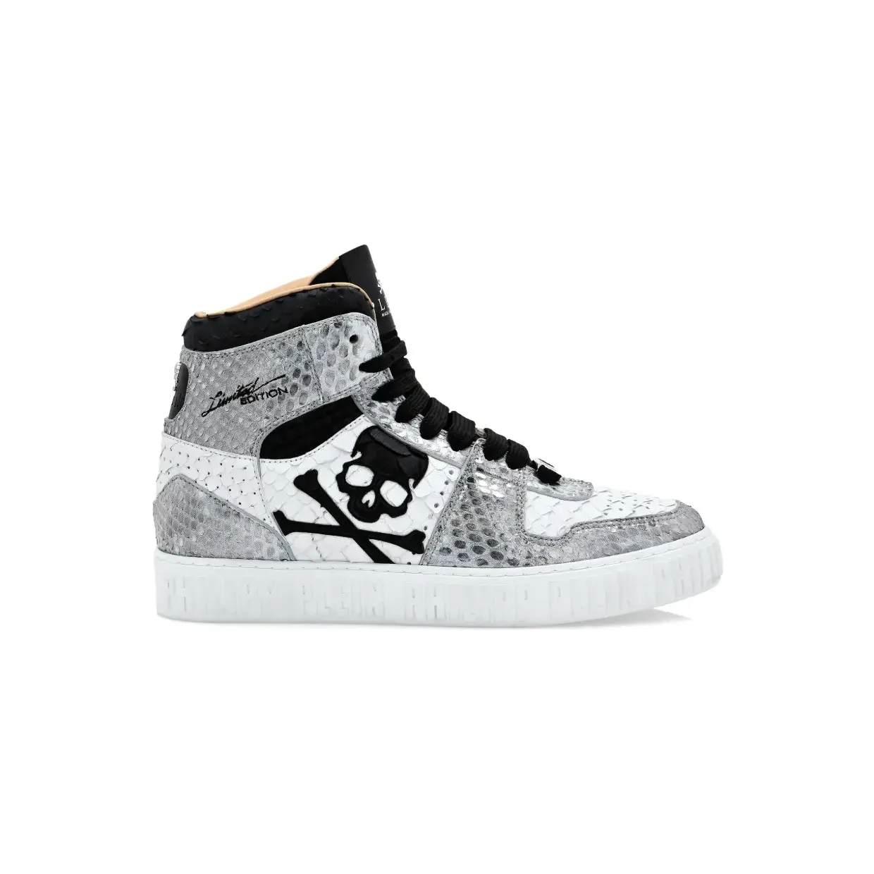Philipp Plein Notorious Python Skull High-Top-Sneakers “White” (PABSUSC0157PLE029P)