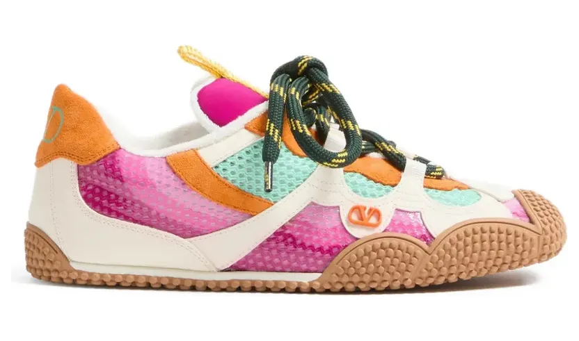 Valentino Garavani Amphibia van rubberen kalfsleer and gespleten leer – Pink (WS0NB8SBU)