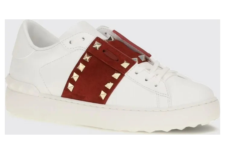 Valentino garavani Rockstud Untitled Leather and Suede with Iconic Studs Red (S0A01ZBV3FB)