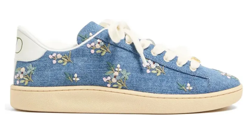 Valentino Garavani Royco denim with Embroidered Flowers – Blue (WS0LX9IZF)