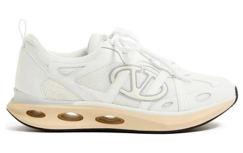 Valentino Garavani VLogo Easyjog low-top in kalfsleer and stof – White (YS0I25KUJ)