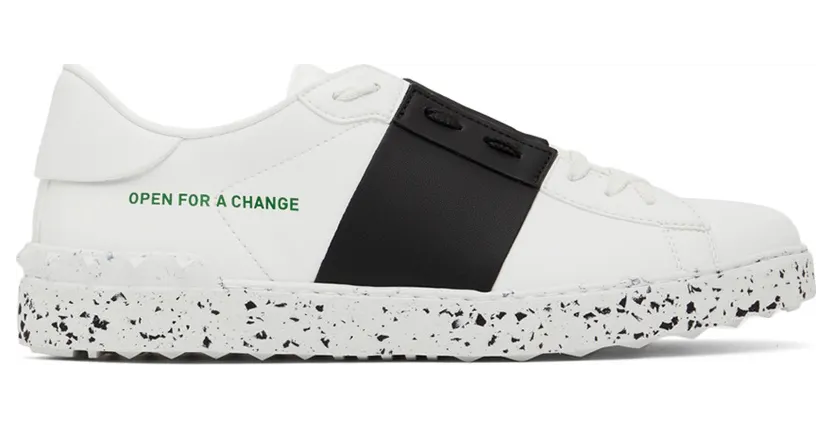 Valentino Garavani White & Black Open For A Change Sneakers (XY2S0830PUD)