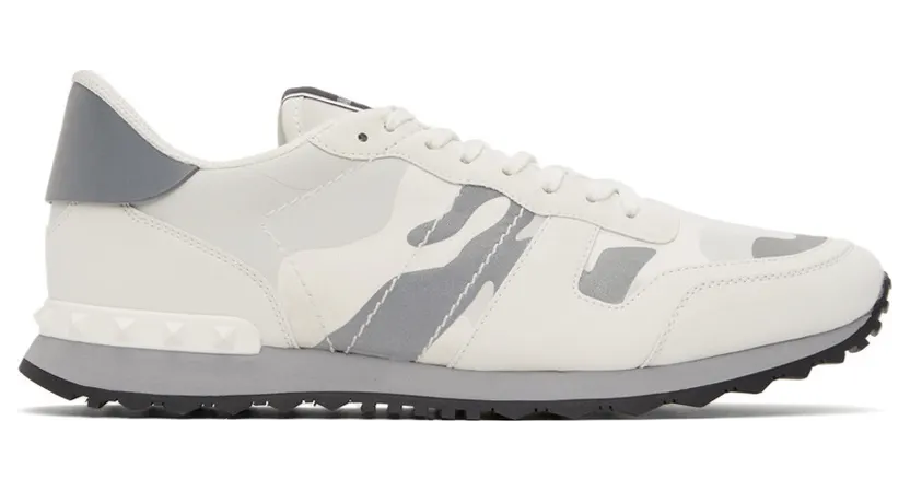 Valentino Garavani White & Silver Camouflage Rockrunner (WY0S0723KIB)