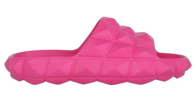 Valentino Roman Stud Turtle Slide Sandal Fuchsia (WS0EC7QNA_P53)