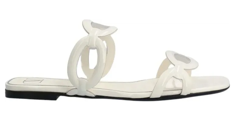 Valentino Square Toe Slip-On Slides Ivory (2W2S0GK2LMYV3Q)