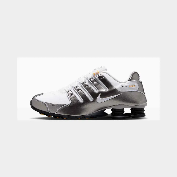 Nike Shox NZ “Summit White / Metallic Pewter / University Gold” (IU7506-100)