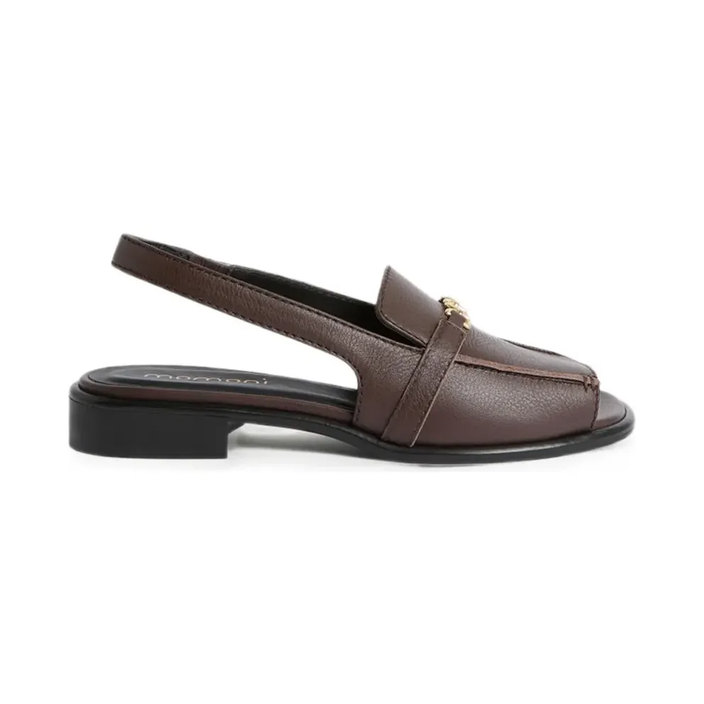 MOMONÌ Miguel Shoes platte leren slingback Sandals – Brown (265MMOSS002265MO57)