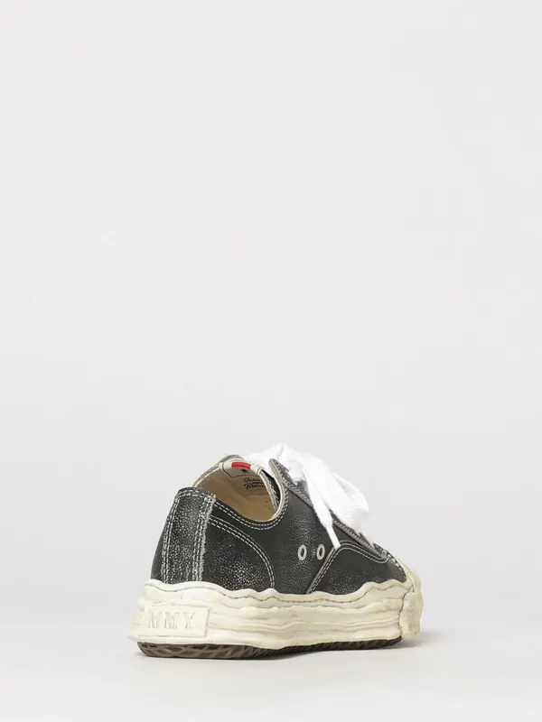 Maison Mihara Yasuhiro Hank OG Grained Leather Sneakers with Distressed Effect Black (A16FW734BLACK) (2)