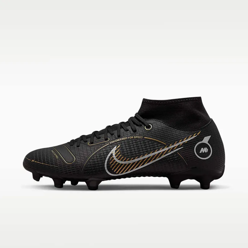 Nike Mercurial Superfly 8 Academy FG/MG Black Metallic Gold (DJ2873-007)