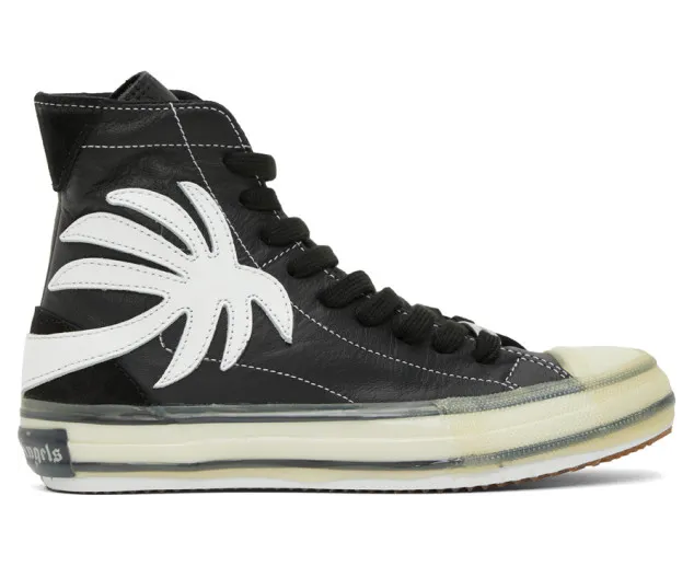 Palm Angels Black Palm Vulcanized High Top Sneakers (PWIA027F20LEA0011001)