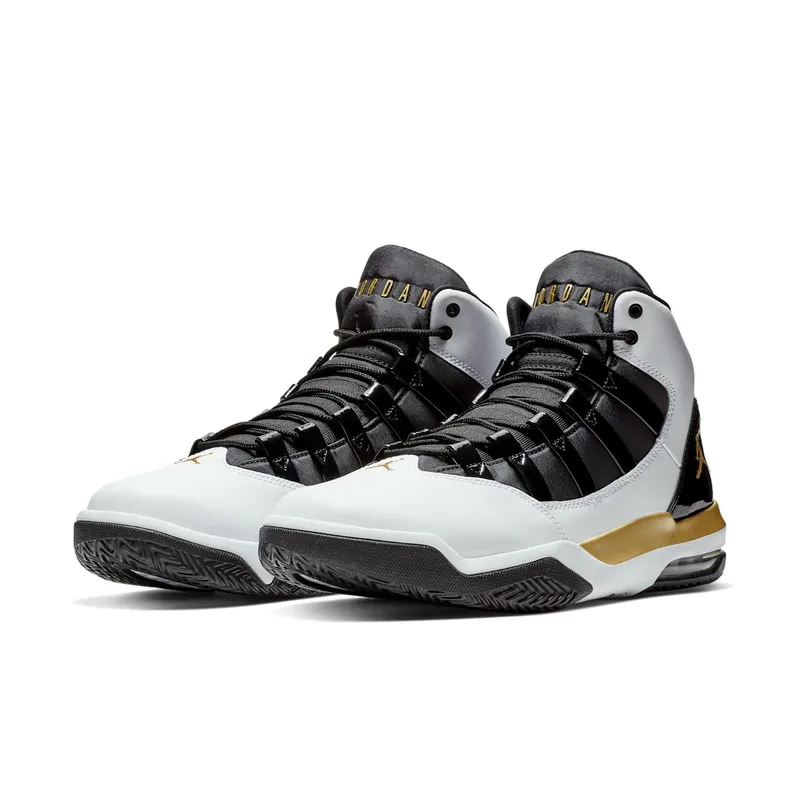 Jordan Max Aura White Metallic Gold Black White/Metallic Gold-Black (AQ9084-107)