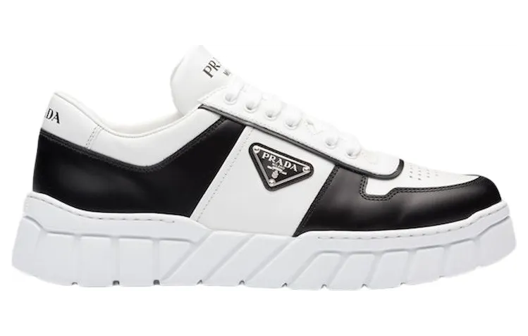 Prada Voluminous Sneakers Leather White Black