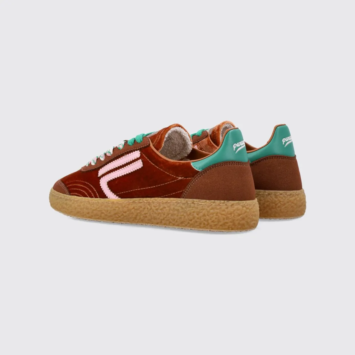 Puraai 6.01 XS Sneakers in Vegan Leather and Recycled Microsuede Tobacco (PU601X044) (2)
