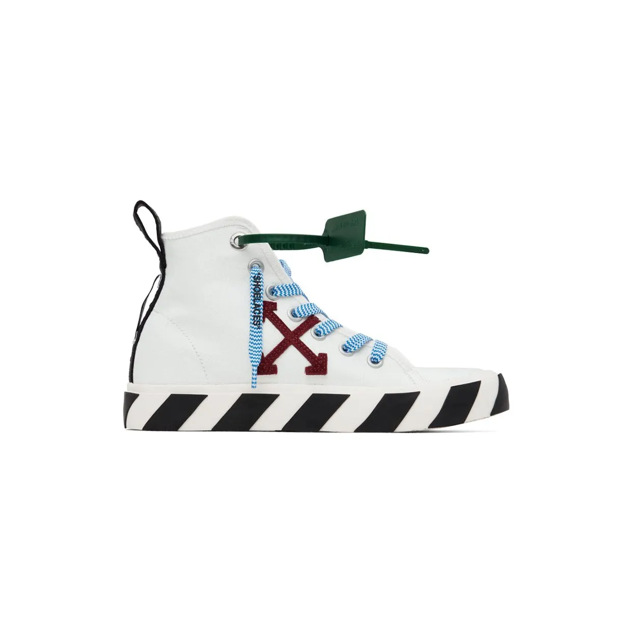OFF-WHITE Vulcanized Mid Top White Burgundy Arrow (OMIA119F22FAB0010125)