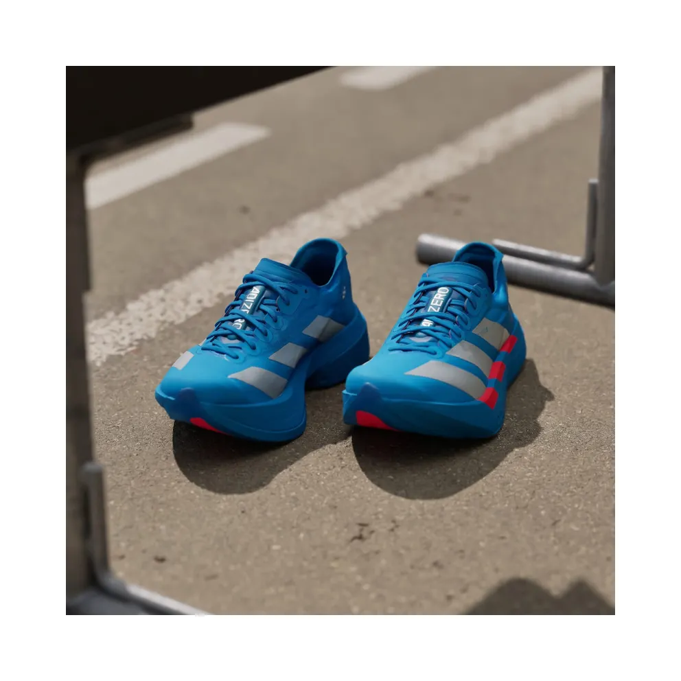 adidas Adizero Adios Pro 4 “Solar Blue / Silver Metallic / Lucid Red” (JR4797)