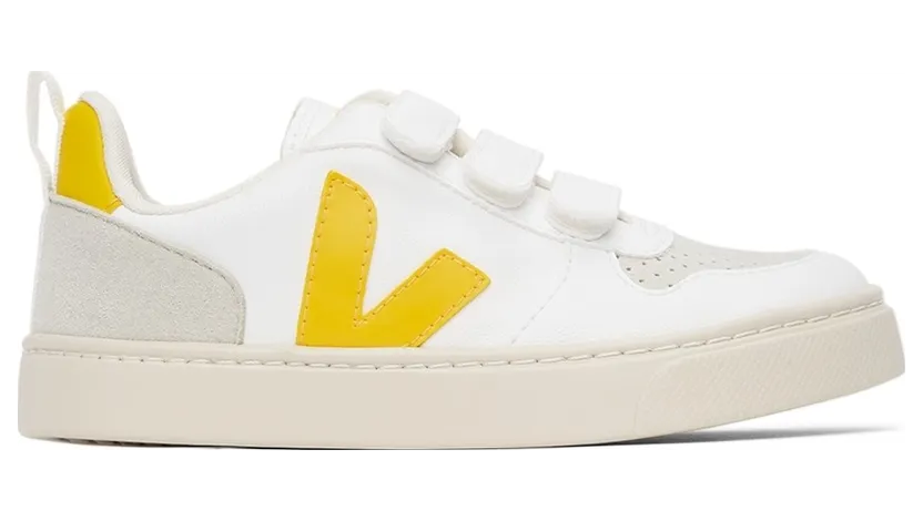 Veja Baby White & Yellow Vegan V-10 Velcro (CV0702549)