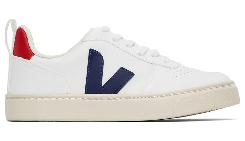 Veja Kids White & Navy Vegan V-10 Lace-Up (CX0712570)