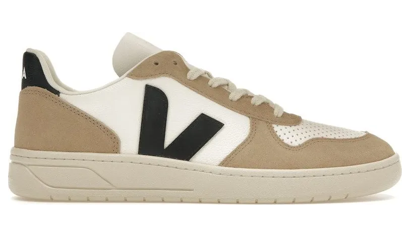 Veja V-10 Chromefree Leather White Black Sahara (VX0503138)