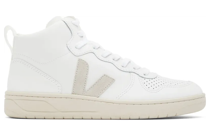 Veja White Leather V 15 High Top Sneakers (VQ0201270)