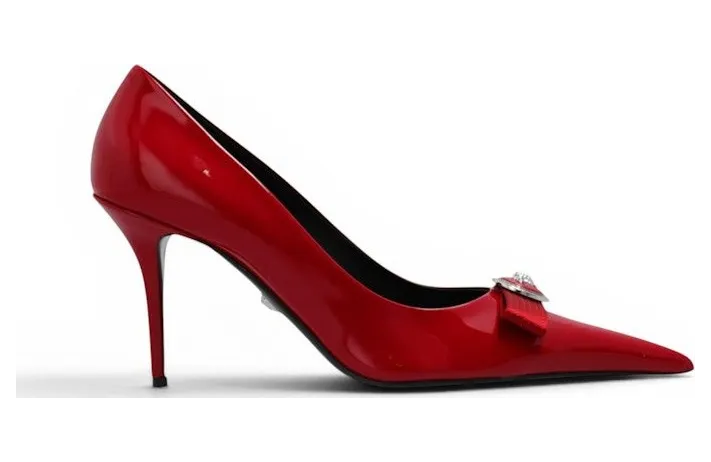 Versace 85mm Gianni Ribbon Pumps Lipstick Red (1013083 1A08983)