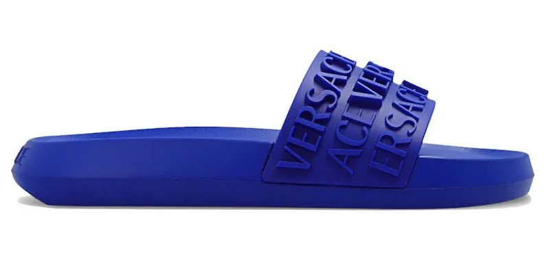 Versace Allover Logo Slides Blue (1008730 1A05628 1UE30)