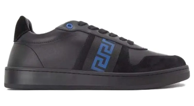 Versace Leather Low Top Sneaker Black Blue (1011938 1A08931 2BB60)