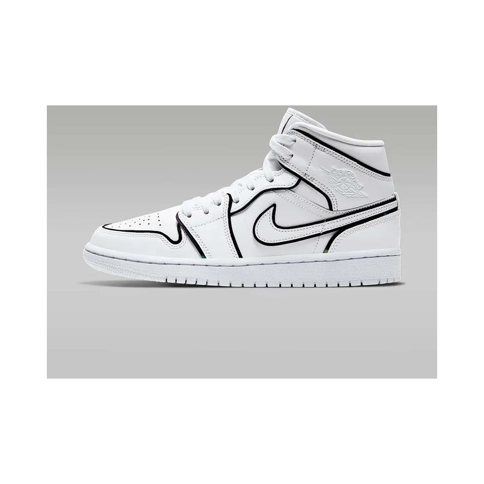 Jordan 1 Mid Iridescent Reflective White (W) White/White (CK6587-100)
