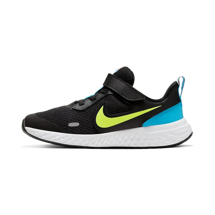 Nike Revolution 5 Lemon Venom (PS) “Black / Laser Blue / Hyper Crimson / Lemon Venom” (BQ5672-076)