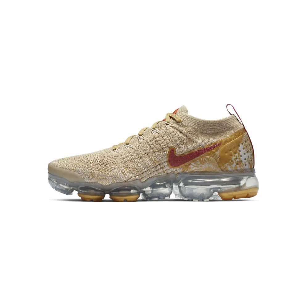 Nike Air VaporMax Flyknit 2 Chinese New Year 2019 (W) Light Bone/University Red-Club Gold (BQ7037-001)