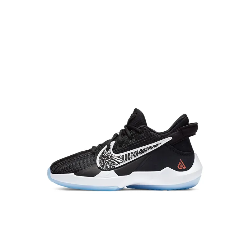 Nike Zoom Freak 2 Black White (PS) Black/Off Noir-White-Solar Flare (CN8576-001)