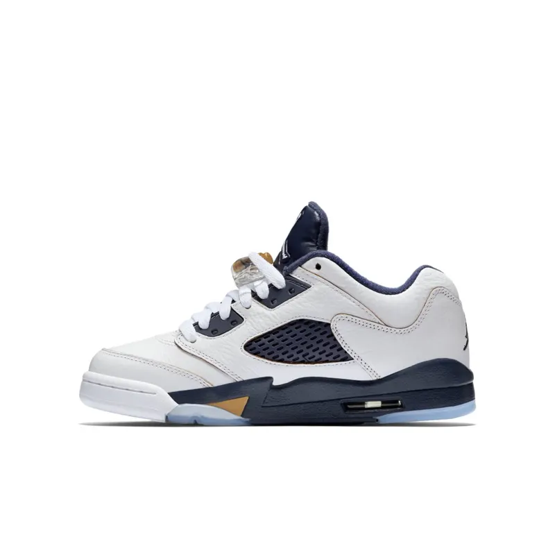 Jordan 5 Retro Low Dunk From Above (GS) White/Metallic Gold Star-Midnight Navy (314338-135)